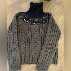 Vintage St. John's Bay Fair Isle Cozy Cable Knit Cowl Neck Sweater Sz L LIKE NEW